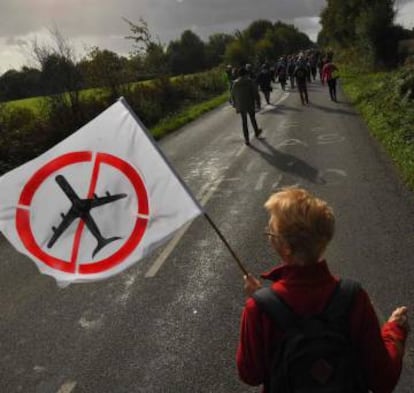 Manifestantes en apoyo del aeropuerto de Notre-Dame-des-Landes en diciembre de 2017.