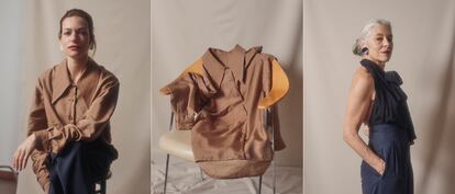 Tres imágenes del lookbook de Julia Velázquez, esta vez, protagonizados por una madre y su hija.