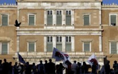 Manifestación en Atenas contra los recortes.