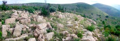 Zona de la sierra de la Cruz (Las Useras, Castellón) donde se desarrolló la batalla.