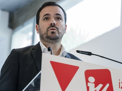 Alberto Garzón, en la reunión de la Coordinadora Federal de IU, el pasado mes de junio.