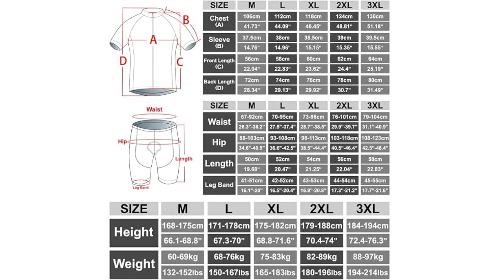 Tallas disponibles desde la M a la 3XL.