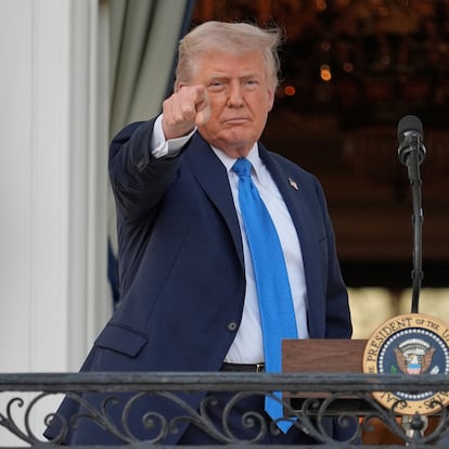 President Donald Trump gestures after speaking during a summer soiree on the South Lawn of the White House, Wednesday, June 4, 2025, in Washington. (AP Photo/Alex Brandon)
Associated Press/LaPresse