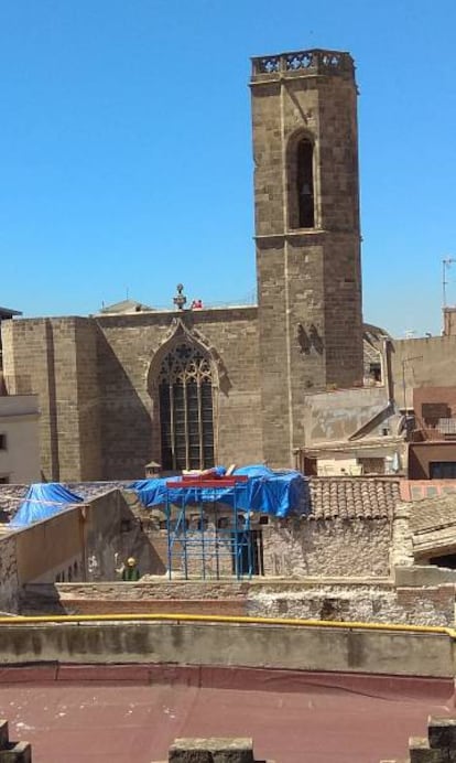 Las obras del tejado del Palau Moxó.