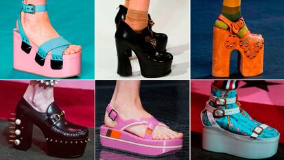 Las plataformas son las nuevas zapatillas

¿Cómo será para las fashionistas de pro correr de un desfile a otro con semejante calzado? Parece que en 2017 las sneakers tendrán una dura competidora: la plataforma. En formato planaforma (como en Gucci o en Prada) o en versión ultraexagerada (Gucci, Marc Jacobs o Martin Margiela), vienen dispuestas a acabar con la comodidad que tan bien había adoptado el fashion system.