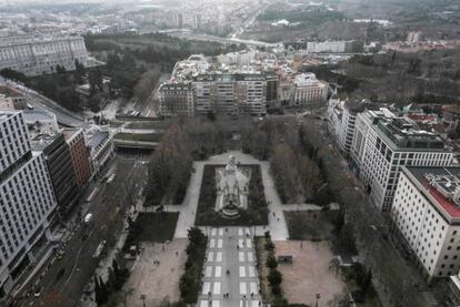 Vista de la Plaza España, antes del inicio de las obras.