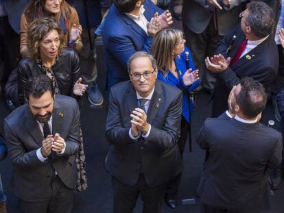 El presidente de la Generalitat, Quim Torra, en un acto de rechazo a la sentencia del 'procés' el pasado 26 de octubre.