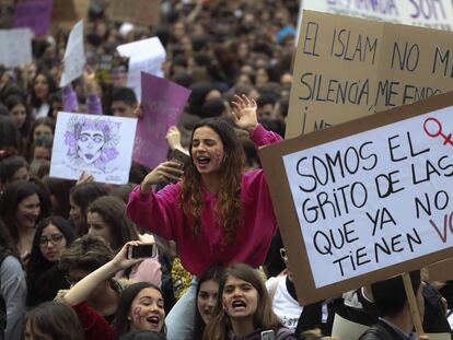 Manifestació del 8-M a Barcelona.