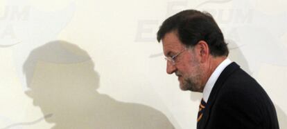 Mariano Rajoy, durante la conferencia que pronunció ayer en el Foro Nueva Economía.