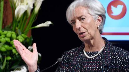 La directora del FMI Christine Lagarde este miércoles en Bruselas.