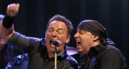 Springsteen durante su actuación de anoche en Sevilla