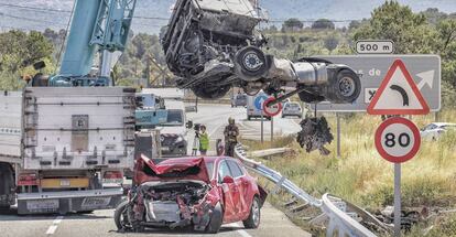 Imatge d'un accident de trànsit.