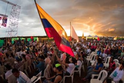 An evangelist meeting in Colombia.