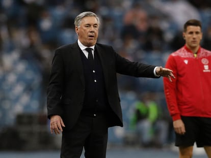 Carlo Ancelotti, en la final de la Supercopa de España ante el Athletic en Riad.