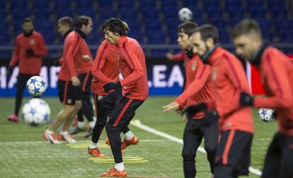 Entrenamiento del Atlético en Astana.