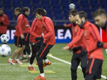 Entrenamiento del Atlético en Astana.