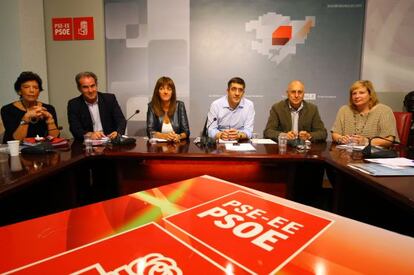 Reunión de la ejecutiva del PSE-EE, este lunes en Bilbao.