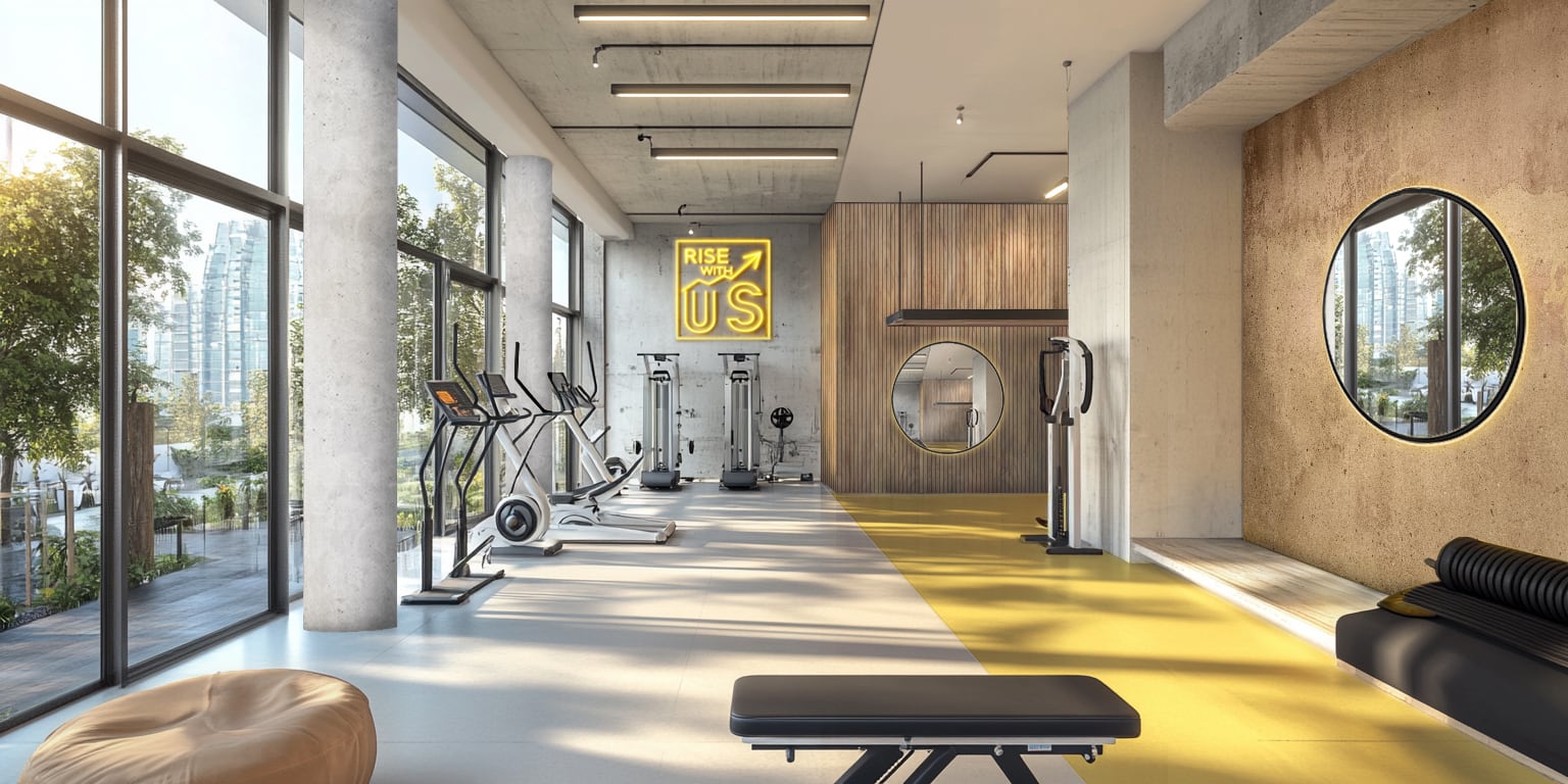 Aspecto del futuro gimnasio de la promoción.