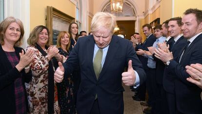 El primer ministro británico, Boris Johnson, este viernes en Downing Street.