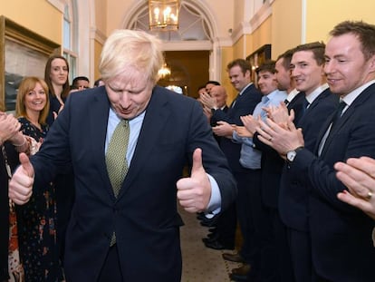 El primer ministro británico, Boris Johnson, este viernes en Downing Street. 
