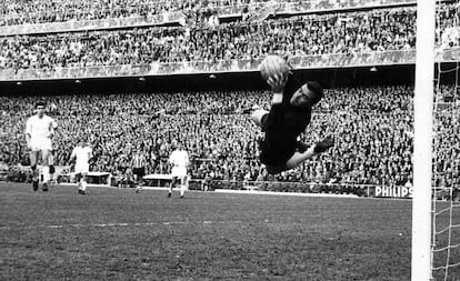 Betancort, en un partido en el Bernabéu.