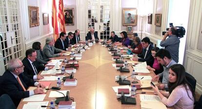 Reuni&oacute;n de la junta de portavoces esta ma&ntilde;ana en las Cortes Valencianas.