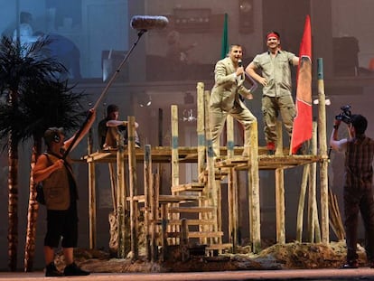 Un dels assajos de l'òpera 'Els pescadors de perles', de Bizet, que s'estrena aquest dilluns al Liceu.