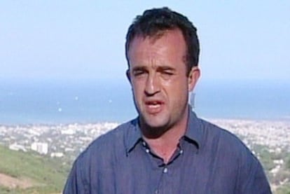 El periodista Ricardo Ortega en su última conexión televisiva antes de ser asesinado en Haití.