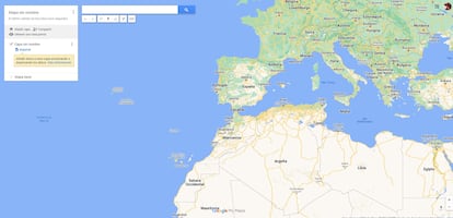 使用 Google 我的地图屏幕截图在地图上创建图层。