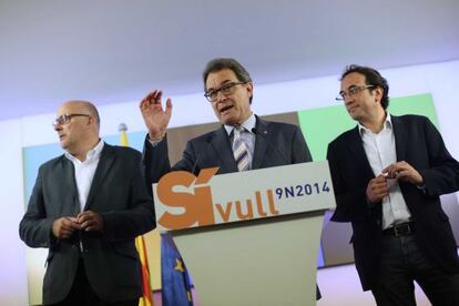 Lluís Corominas, Artur Mas y Josep Rull.