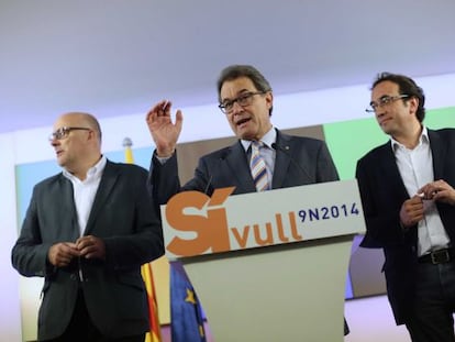 Lluís Corominas, Artur Mas y Josep Rull.