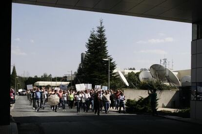 Los afectados de las preferentes en la sede de la TVG