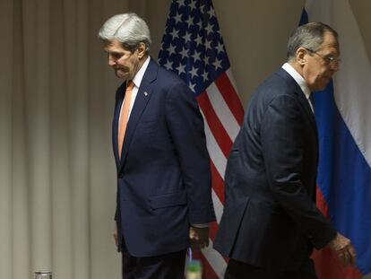 Kerry y Lavrov, en su reunión en Suiza