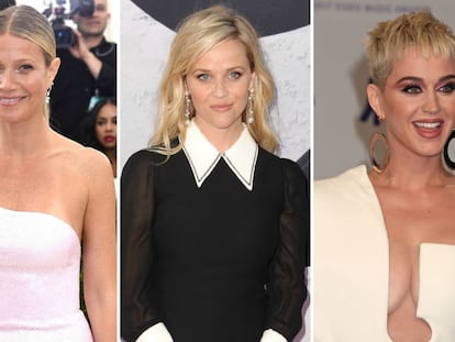 Las actrices Gwyneth Paltrow y Reese Witherspoon y la cantante Katy Perry.