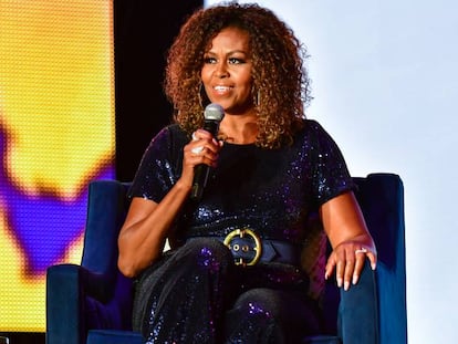 Michelle Obama durante conferência em Nova Orleans.