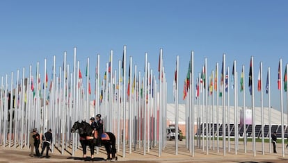 Seguridad a la entrada de la sede de la COP 22 en Marrakech.