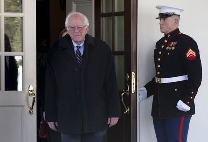 Bernie Sanders, a su salida de la Casa Blanca.