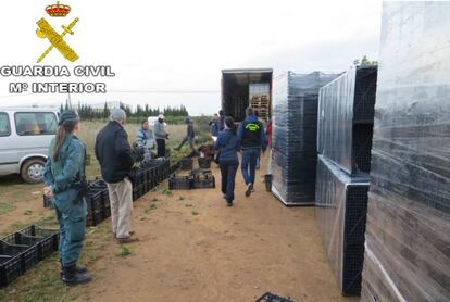 Imagen de la operación policial suministrada por la Guardia Civil.