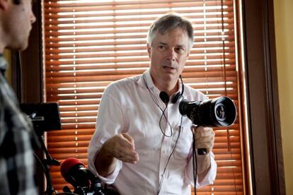 Whit Stillman, en el rodaje de &#039;Damiselas en apuros&#039;.