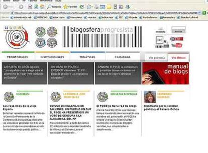 Una página de la <i>blogosfera progresista.</i>