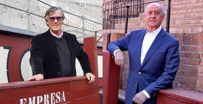 Simón Casas, a la izquierda, y Ramón Valencia, empresarios de Las Ventas y La Maestranza, respectivamente.