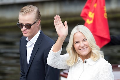 Marius Borg y Mette-Marit en Oslo, el 23 de junio de 2016.