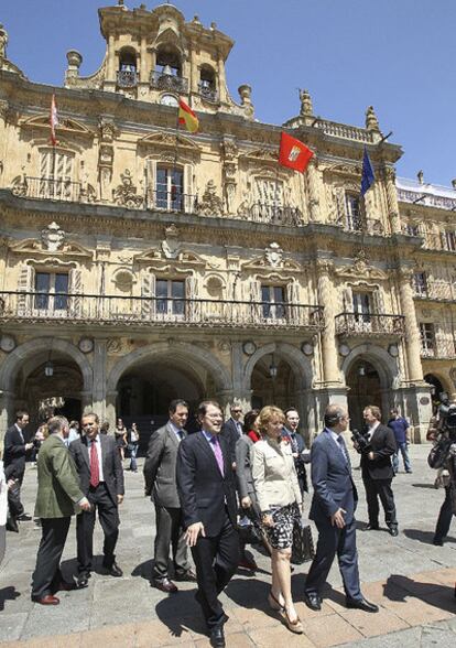 Aguirre visita Salamanca con el candidato a la alcaldía, Alfonso Fernández Mañueco.