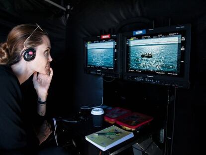 Angelina Jolie durante el rodaje de su nuevo filme, 'Unbroken'.