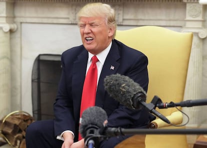 El presidente de EE UU, Donald J. Trump, durante una rueda de prensa.