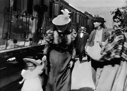 Fotograma de ‘Chegada de um trem à estação de La Ciotat’, de 1895.