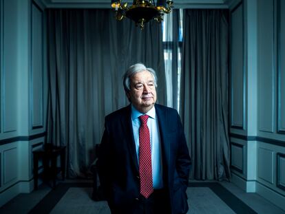El secretario general de Naciones Unidas, António Guterres, este lunes en Madrid.