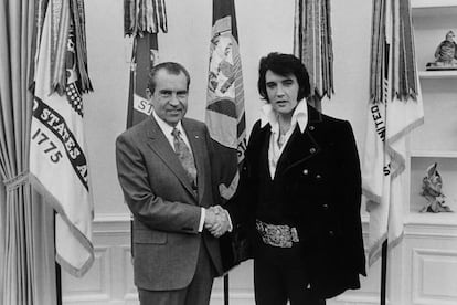 El presidente Nixon se reunió con él en el Despacho Oval de la Casa Blanca en 1970.