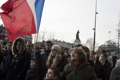 Imagen de la manifestación ayer en París.