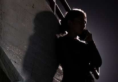 A displaced woman from the Catatumbo area, at the General Santander Stadium in Cúcuta, Colombia.